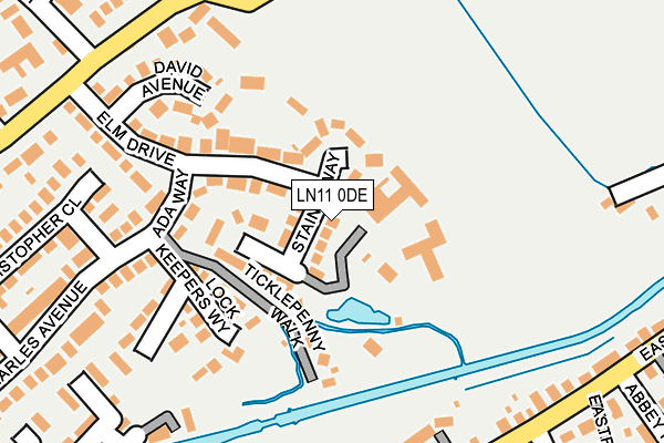 LN11 0DE map - OS OpenMap – Local (Ordnance Survey)