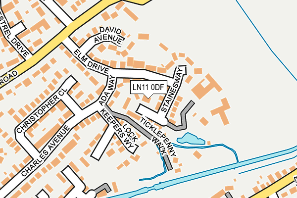 LN11 0DF map - OS OpenMap – Local (Ordnance Survey)