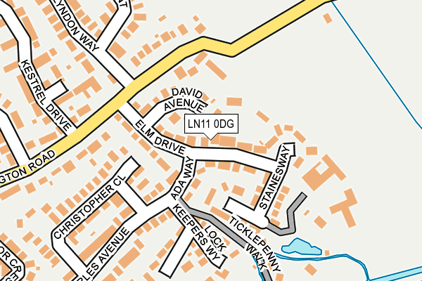 LN11 0DG map - OS OpenMap – Local (Ordnance Survey)