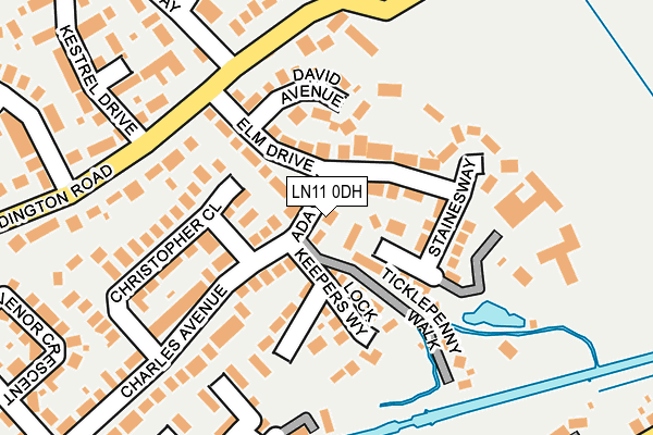 LN11 0DH map - OS OpenMap – Local (Ordnance Survey)