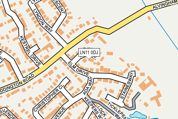 LN11 0DJ map - OS OpenMap – Local (Ordnance Survey)