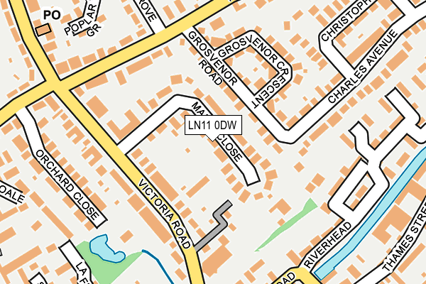 LN11 0DW map - OS OpenMap – Local (Ordnance Survey)