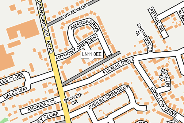 LN11 0EE map - OS OpenMap – Local (Ordnance Survey)