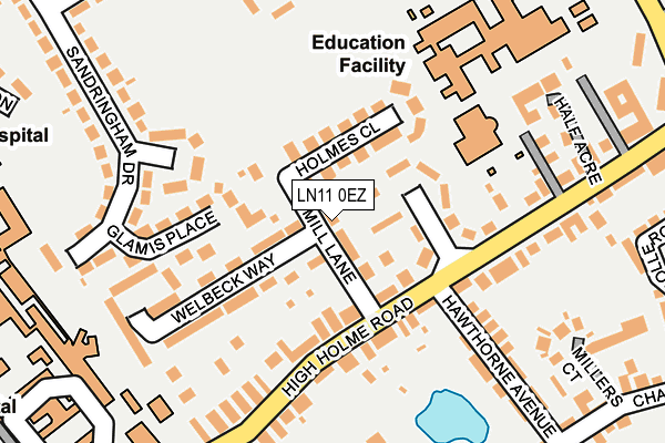 LN11 0EZ map - OS OpenMap – Local (Ordnance Survey)