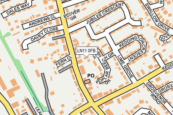 LN11 0FB map - OS OpenMap – Local (Ordnance Survey)
