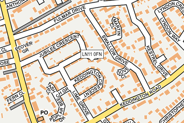 LN11 0FN map - OS OpenMap – Local (Ordnance Survey)