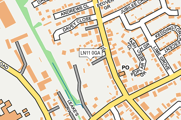 LN11 0GA map - OS OpenMap – Local (Ordnance Survey)