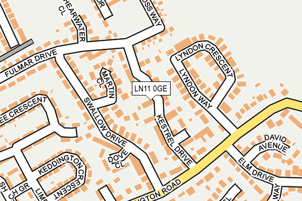LN11 0GE map - OS OpenMap – Local (Ordnance Survey)