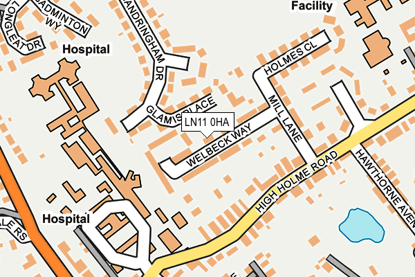 LN11 0HA map - OS OpenMap – Local (Ordnance Survey)