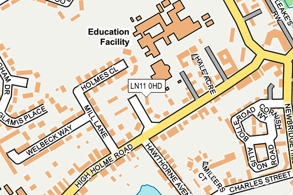 LN11 0HD map - OS OpenMap – Local (Ordnance Survey)