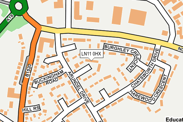LN11 0HX map - OS OpenMap – Local (Ordnance Survey)