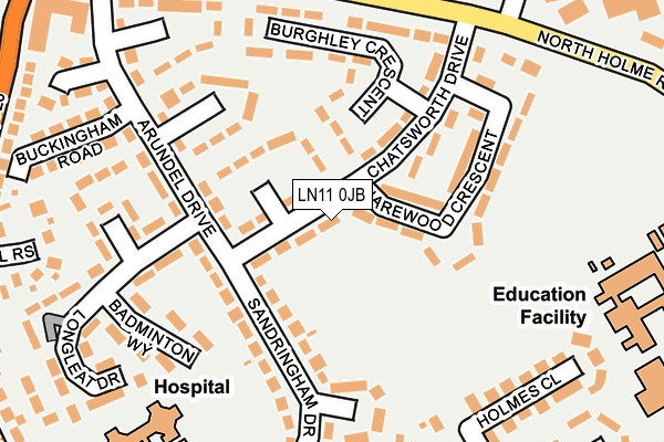 LN11 0JB map - OS OpenMap – Local (Ordnance Survey)