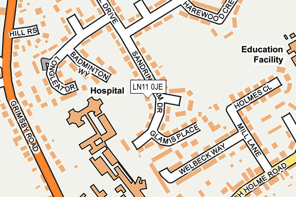 LN11 0JE map - OS OpenMap – Local (Ordnance Survey)