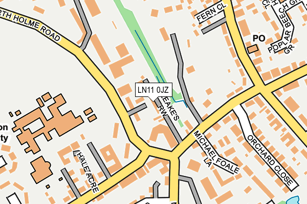 LN11 0JZ map - OS OpenMap – Local (Ordnance Survey)