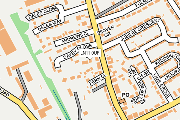 LN11 0UF map - OS OpenMap – Local (Ordnance Survey)