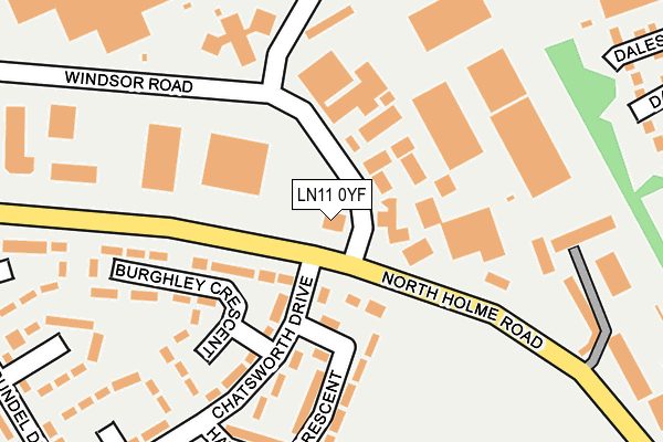 LN11 0YF map - OS OpenMap – Local (Ordnance Survey)