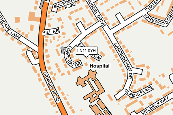 LN11 0YH map - OS OpenMap – Local (Ordnance Survey)