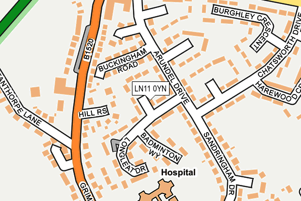 LN11 0YN map - OS OpenMap – Local (Ordnance Survey)