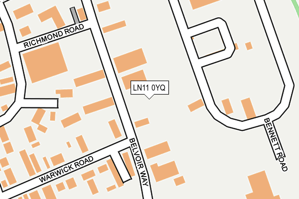 LN11 0YQ map - OS OpenMap – Local (Ordnance Survey)