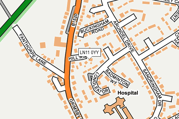 LN11 0YY map - OS OpenMap – Local (Ordnance Survey)