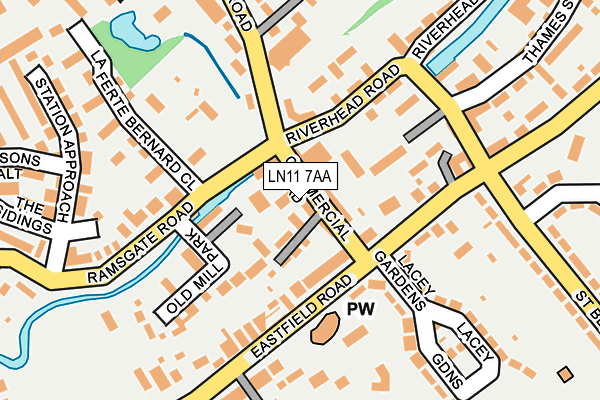 LN11 7AA map - OS OpenMap – Local (Ordnance Survey)