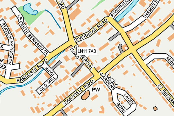 LN11 7AB map - OS OpenMap – Local (Ordnance Survey)