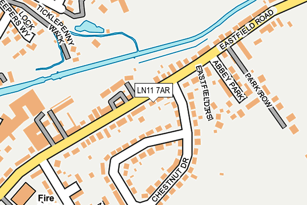 LN11 7AR map - OS OpenMap – Local (Ordnance Survey)