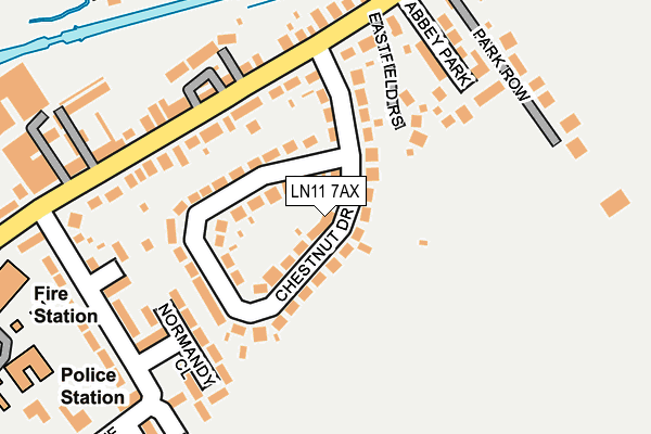 LN11 7AX map - OS OpenMap – Local (Ordnance Survey)