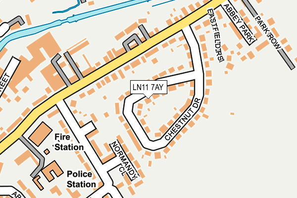LN11 7AY map - OS OpenMap – Local (Ordnance Survey)