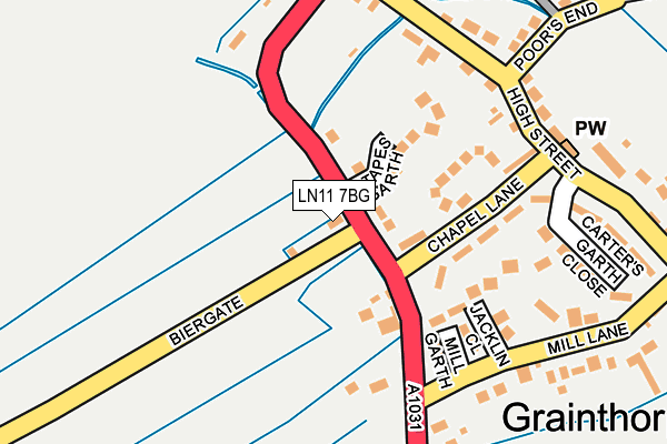 LN11 7BG map - OS OpenMap – Local (Ordnance Survey)