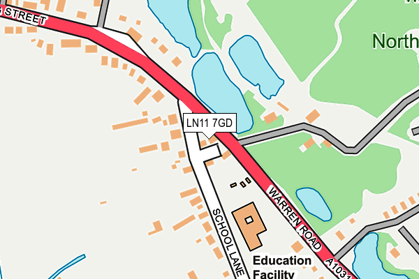 LN11 7GD map - OS OpenMap – Local (Ordnance Survey)