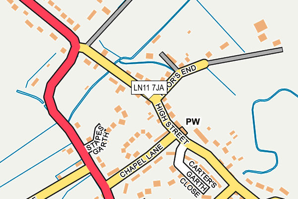 LN11 7JA map - OS OpenMap – Local (Ordnance Survey)