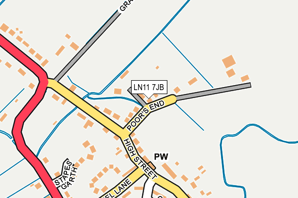 LN11 7JB map - OS OpenMap – Local (Ordnance Survey)
