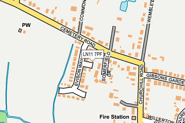 LN11 7PF map - OS OpenMap – Local (Ordnance Survey)