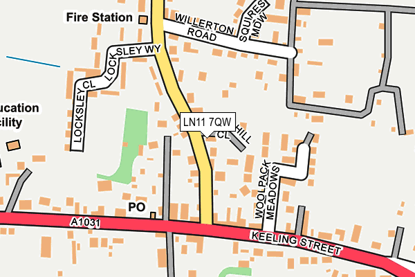 LN11 7QW map - OS OpenMap – Local (Ordnance Survey)