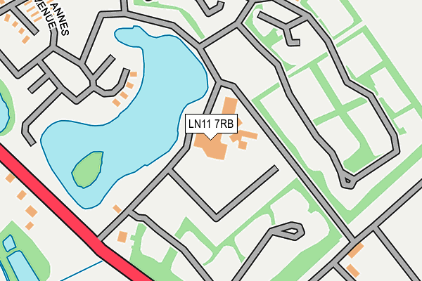 LN11 7RB map - OS OpenMap – Local (Ordnance Survey)