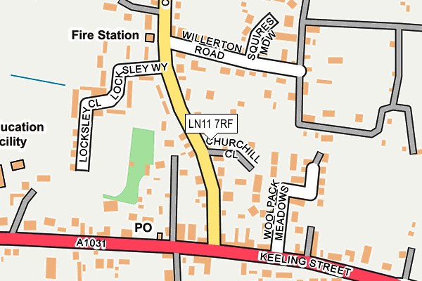 LN11 7RF map - OS OpenMap – Local (Ordnance Survey)