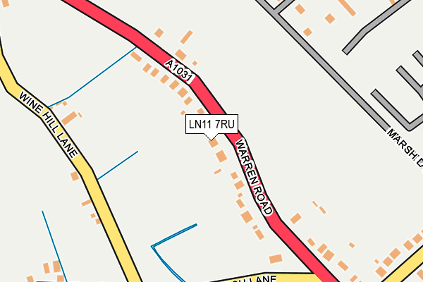LN11 7RU map - OS OpenMap – Local (Ordnance Survey)