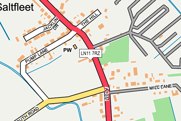 LN11 7RZ map - OS OpenMap – Local (Ordnance Survey)