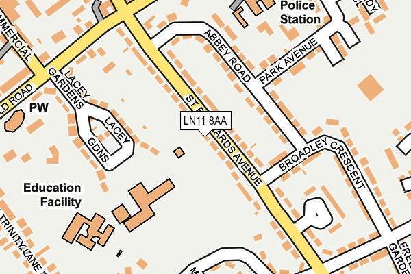 LN11 8AA map - OS OpenMap – Local (Ordnance Survey)