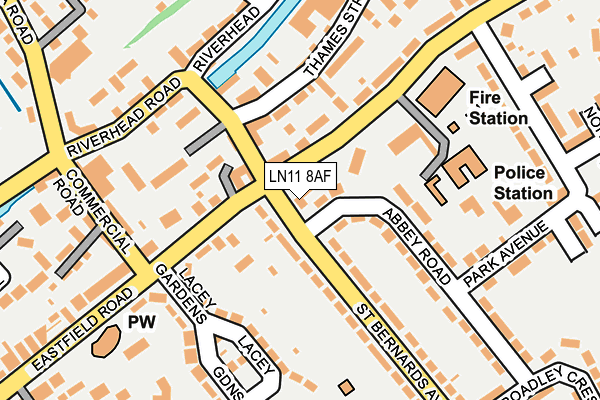 LN11 8AF map - OS OpenMap – Local (Ordnance Survey)