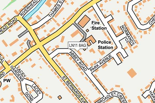 LN11 8AG map - OS OpenMap – Local (Ordnance Survey)