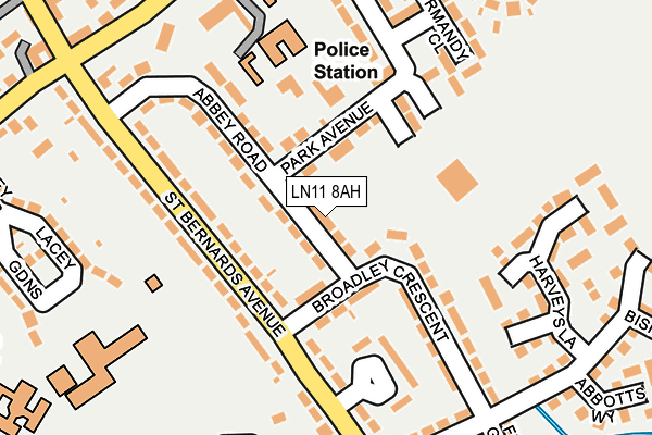 LN11 8AH map - OS OpenMap – Local (Ordnance Survey)
