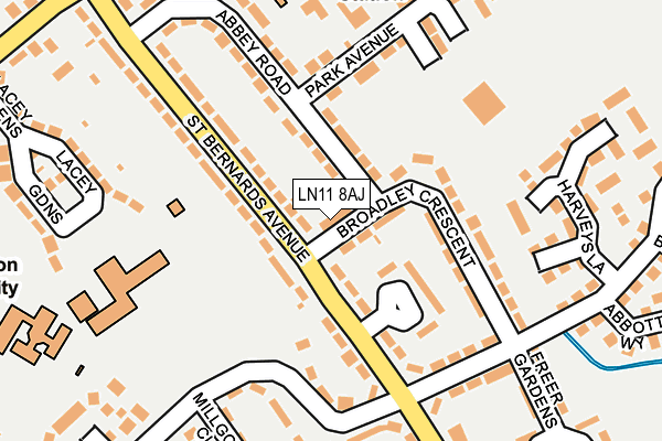 LN11 8AJ map - OS OpenMap – Local (Ordnance Survey)