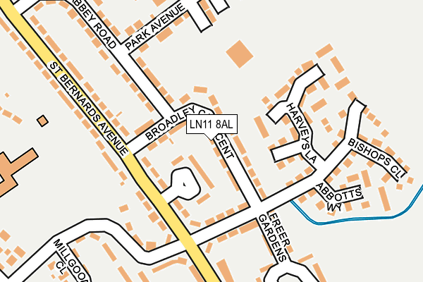 LN11 8AL map - OS OpenMap – Local (Ordnance Survey)