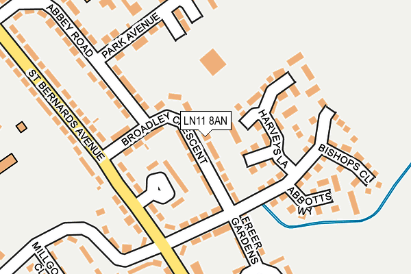 LN11 8AN map - OS OpenMap – Local (Ordnance Survey)