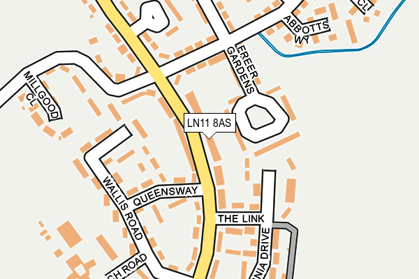 LN11 8AS map - OS OpenMap – Local (Ordnance Survey)