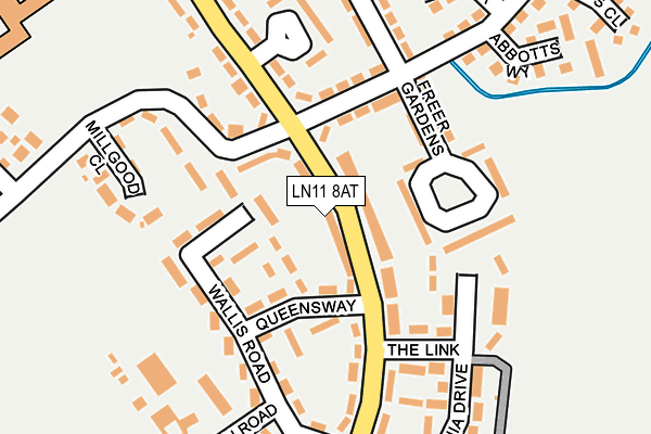 LN11 8AT map - OS OpenMap – Local (Ordnance Survey)