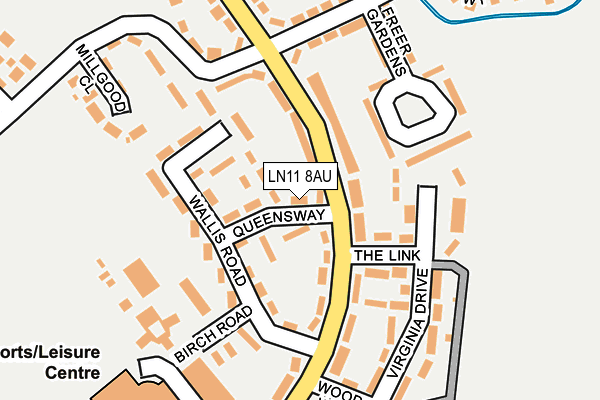 LN11 8AU map - OS OpenMap – Local (Ordnance Survey)