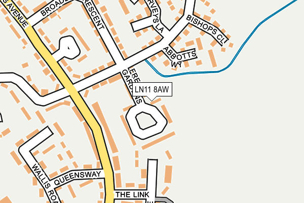 LN11 8AW map - OS OpenMap – Local (Ordnance Survey)